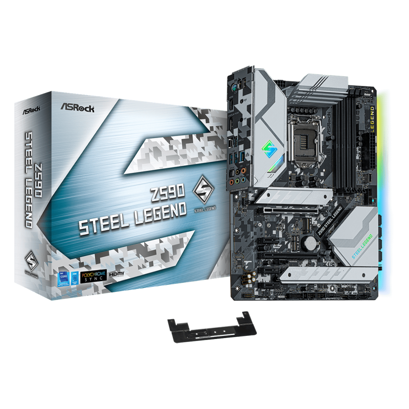 Placa de baza asrock z590 steel legend lga 1200  supports 10th gen intel® core™ processors