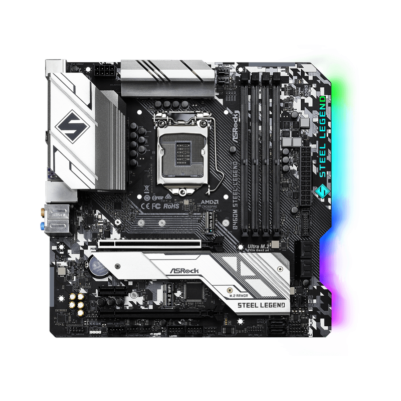 Placa de baza asrock b460m steel legend lga 1200  supports 10th gen intel® core™ processors