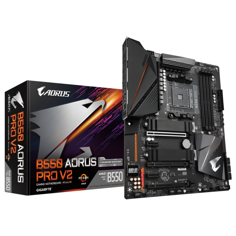 Placa de baza gigabyte b550 aorus pro v2 am4  amd b550 aorus motherboard with 12+2