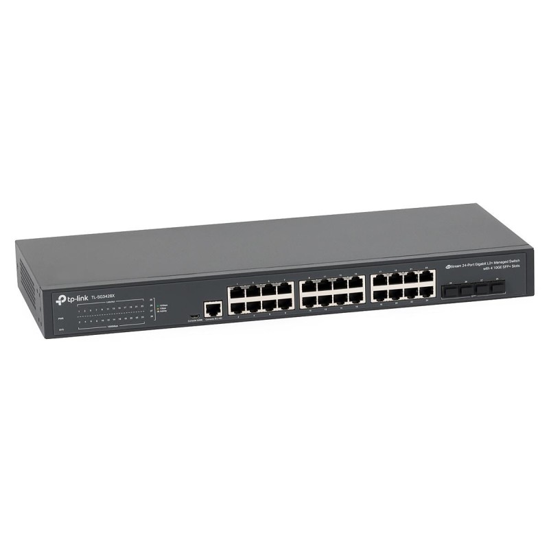 Switch tp-link tl-sg3428x jetstream managed l2+ 24× 10/100/1000 mbps rj45 4× 10g sfp 1× rj45