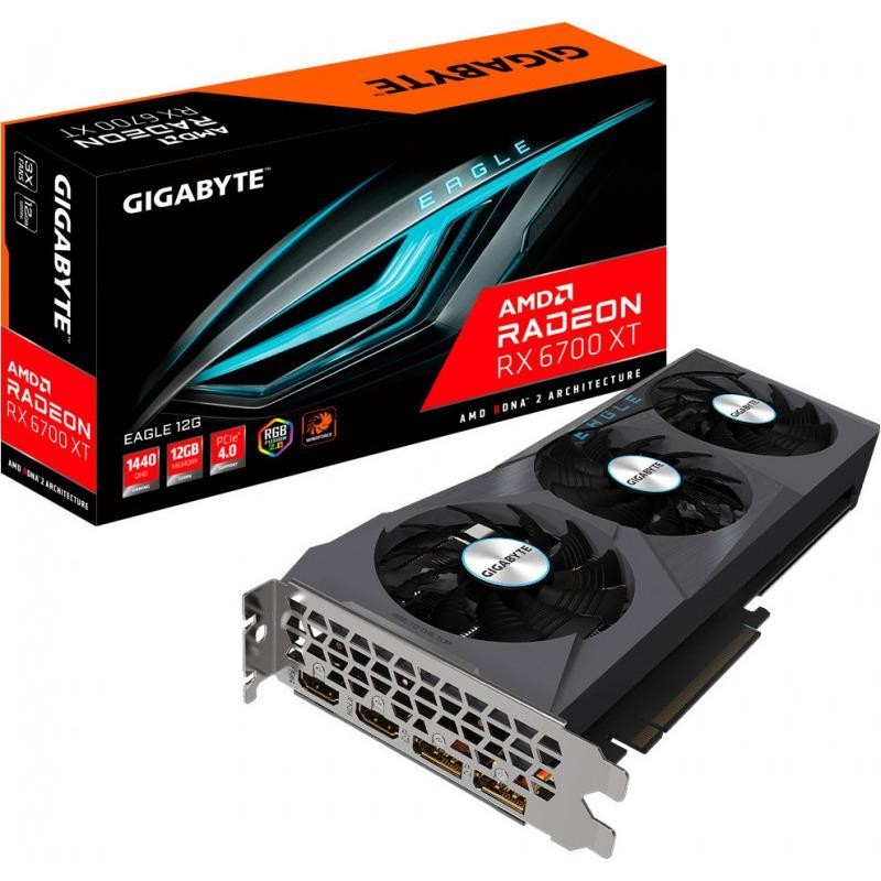 Placa video gigabyte radeon rx 6700 xt eagle 12g gv-r67xteagle-12gd  graphics processing radeon™ rx 6700