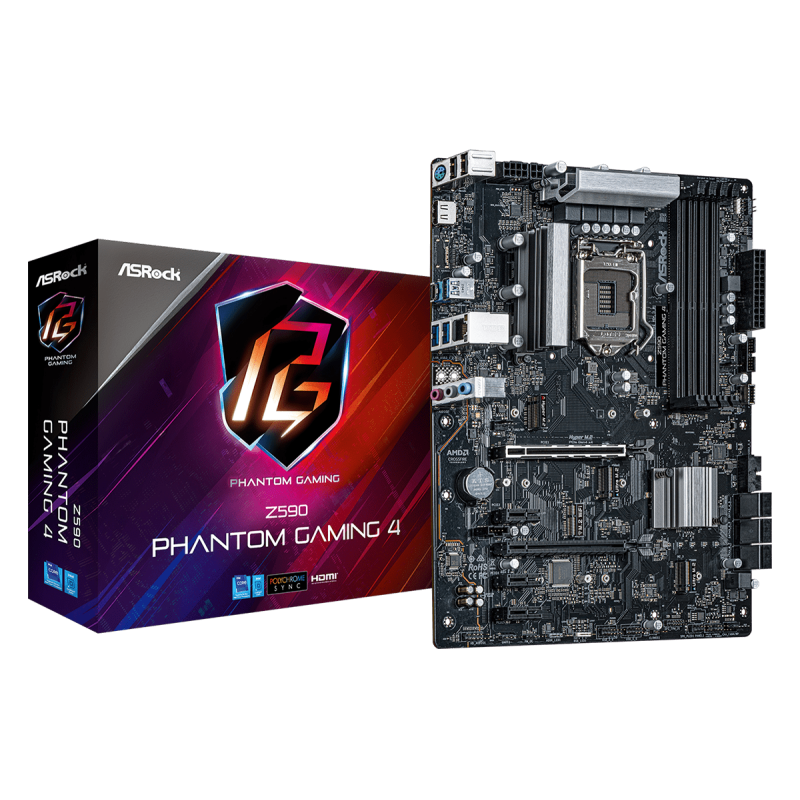 Placa de baza asrock z590 phantom gaming 4 lga 1200  supports 10th gen intel® core™