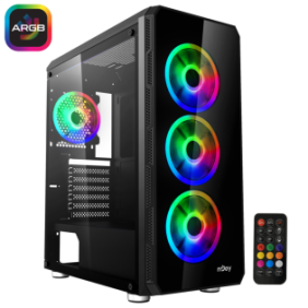 Carcasa njoy pc arena mid tower atx argb fara sursa ventilatoare fata 120mm led x