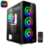 Carcasa njoy pc arena mid tower atx argb fara sursa ventilatoare fata 120mm led x