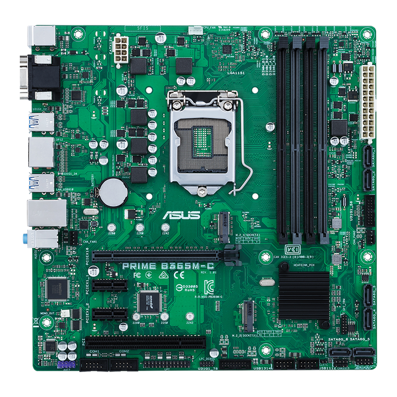 Placa de baza asus socket lga1151 v2 prime b365m-c/csm  cpu intel® for 8th generation core™