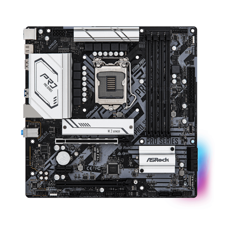 Placa de baza asrock b560m pro4 lga 1200  supports 10th gen intel® core™ processors and