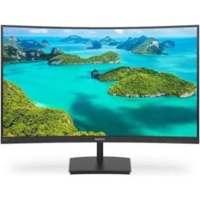 Monitor 23.6 philips 241e1sc fhd 1920*1080 anti-glare 3h haze 25% curbat 1500r va 75 hz