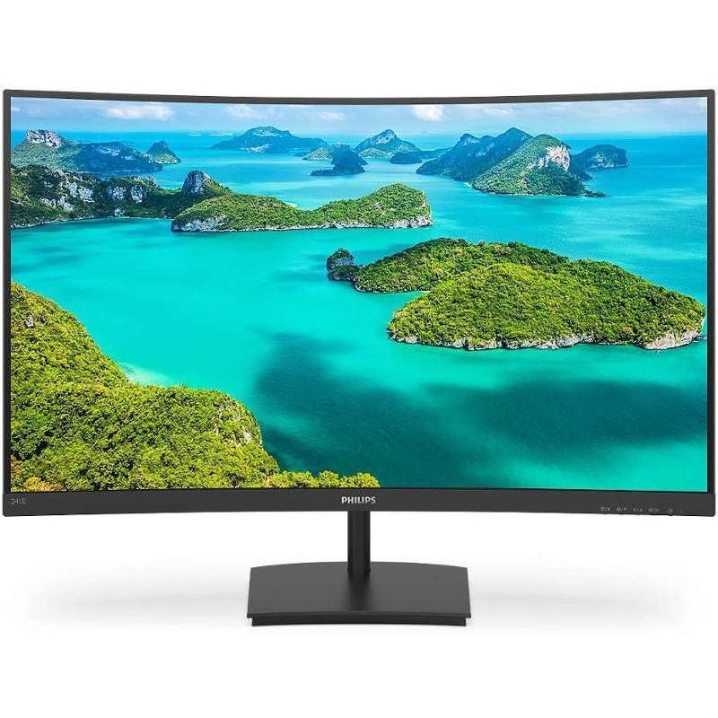 Monitor 23.6 philips 241e1sc fhd 1920*1080 anti-glare 3h haze 25% curbat 1500r va 75 hz