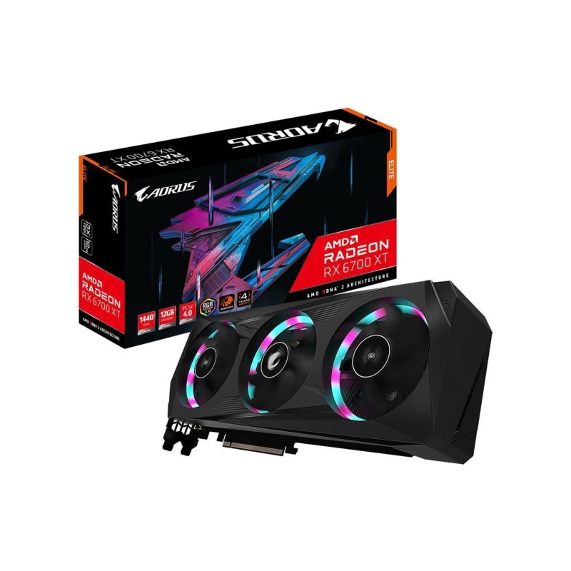 Placa video gigabyte aorus radeon rx 6700 xt elite 12g  graphics processing radeon™ rx 6700