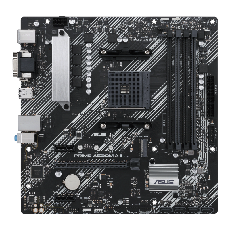 Placa de baza asus prime a520m-a ii am4  amd a520 (ryzen am4) micro atx motherboard