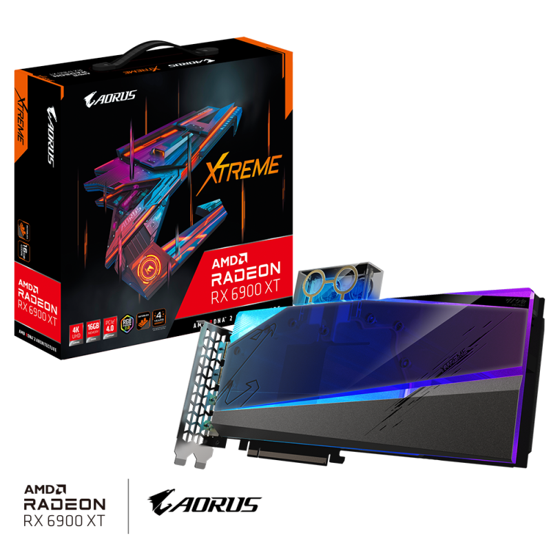 Placa video gigabyte aorus radeon rx 6900 xt xtreme waterforce wb 16g  graphics processing radeon™