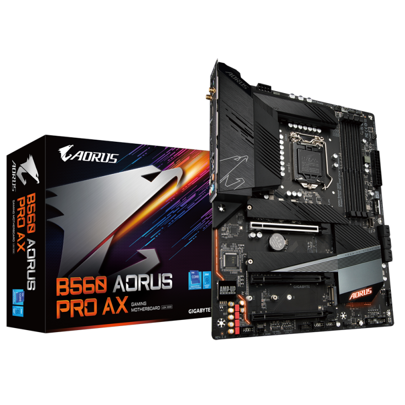 Placa de baza gigabyte b560 aorus pro ax lga 1200  cpu lga1200 package: 11th generation