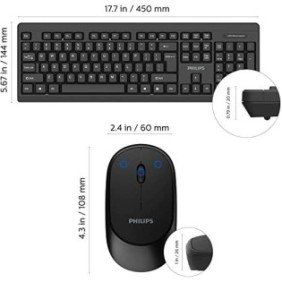 Philips spt6324b wireless keyboard-mouse  technical specifications • product type: wireless keyboard-mouse combo • connectiv