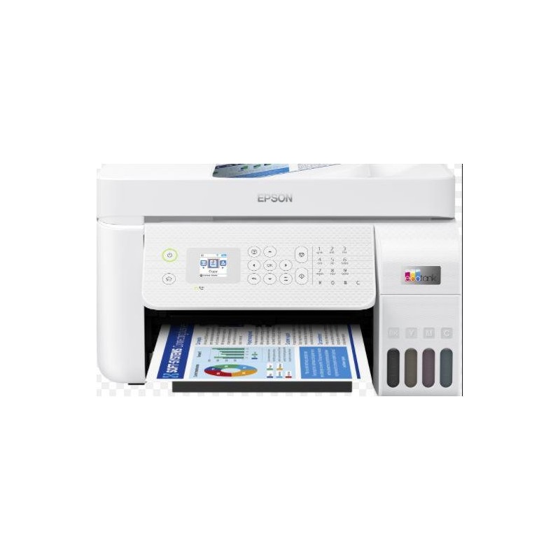 Multifunctional inkjet color epson ecotank ciss l5296 culoare: alb dimensiune a4(printarecopiere scanare fax) printare borderles