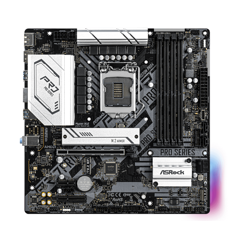 Placa de baza asrock h570m pro4 lga 1200  supports 10th gen intel® core™ processors and