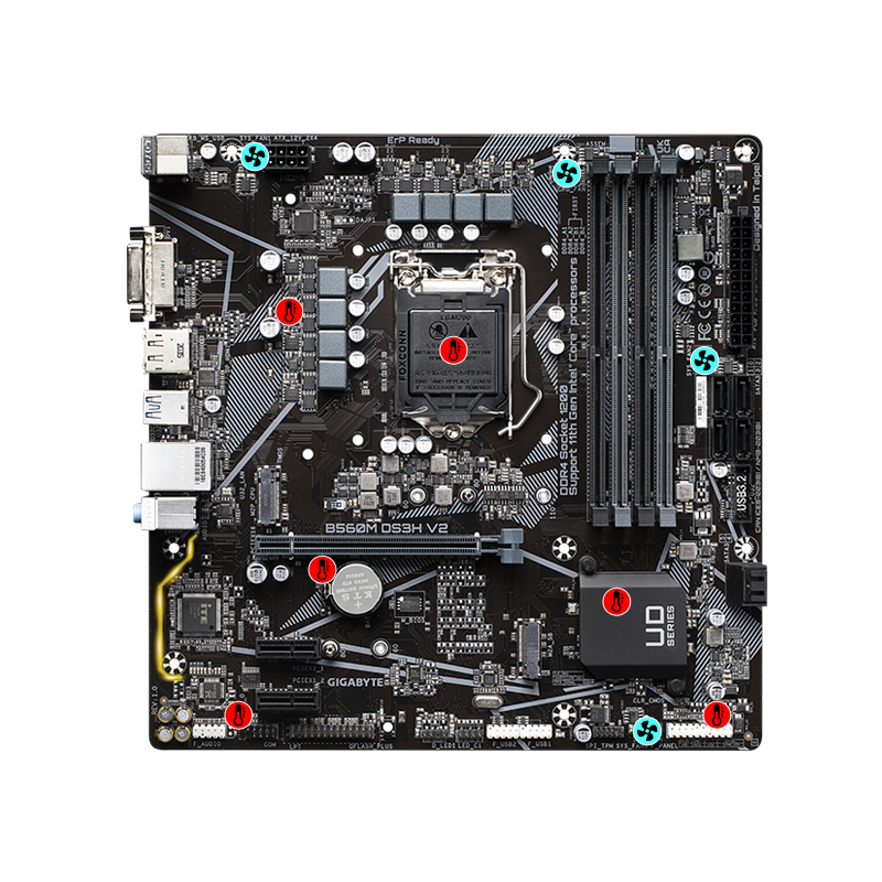 Placa de baza gigabyte b560m ds3h v2 lga 1200  intel® b560 ultra durable motherboard with