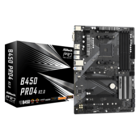 Placa de baza asrock b450 pro4 r2.0 am4  supports amd am4 socket ryzen™ 2000 3000