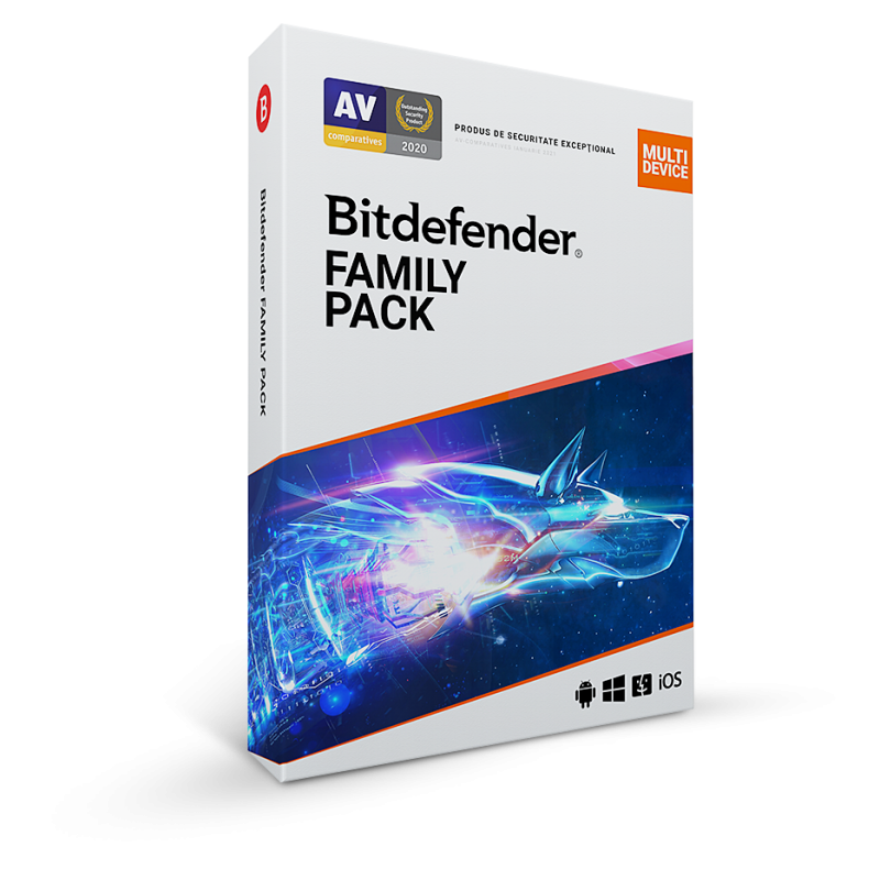 Licenta retail bitdefender family pack - protectie anti-malwarecompleta pentru toata familia disponibila pentru windows macos