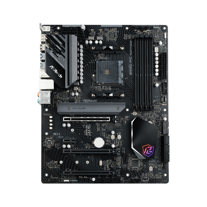 Placa de baza asrock b550 pg riptide am4  supports amd am4 socket ryzen™ 3000 3000