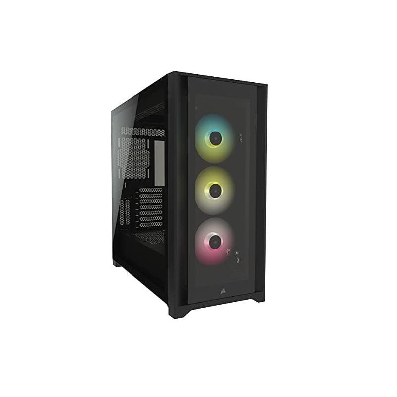 Carcasa corsair icue 5000x rgb tempered glass mid-tower atx pc smart case — black  case