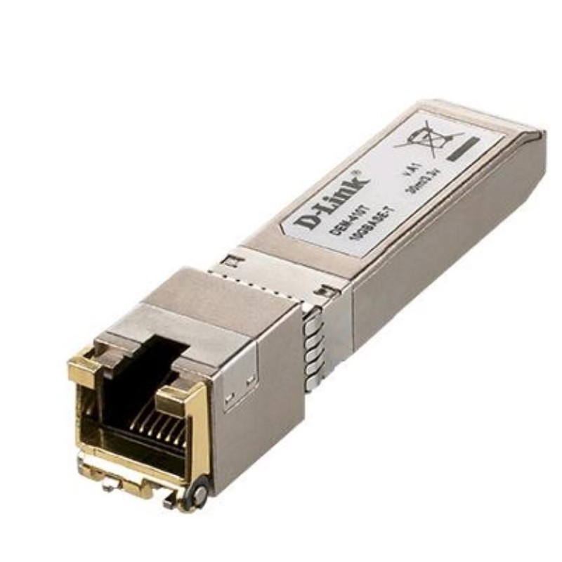 Modul d-link dem-410t copper transceiver sfp+ 10gbase-t ieee 802.3an 10gbase-t ieee 802.3ab 1000base-t rj45 10gbps.