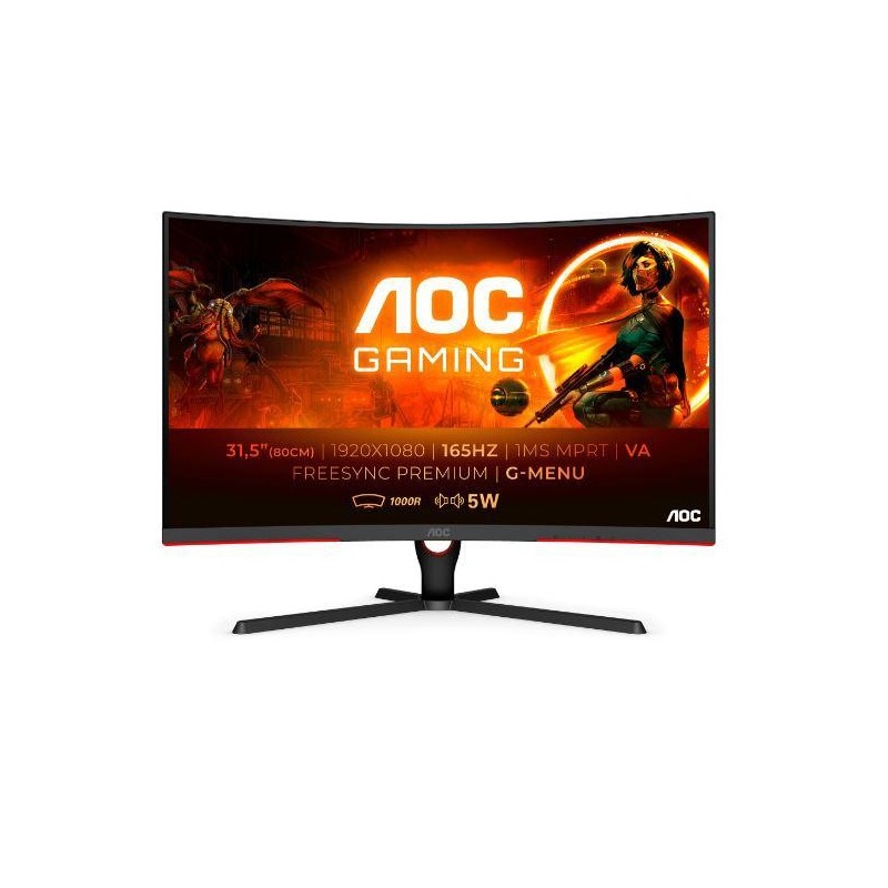 Monitor 31.5 aoc c32g3ae/bk curbat 1000r fhd 1920* 1080 3h 16:9va 250 cd/ mp 165