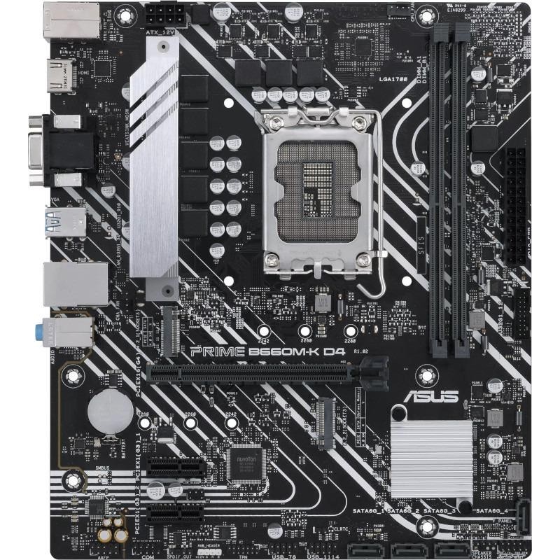 Placa de baza asus prime b660m-k d4  intel® b660 (lga 1700) matx motherboard with pcie®