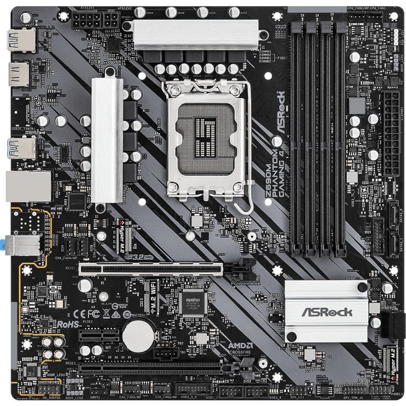 Placa de baza asrock z690 phantom gaming 4/d4 lga 1700  supports 12th gen intel® core™