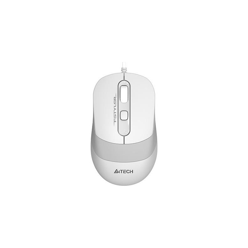 Mouse a4tech - fm10 white cu fir usb optic 1200 dpi butoane/scroll 4/1 buton selectare