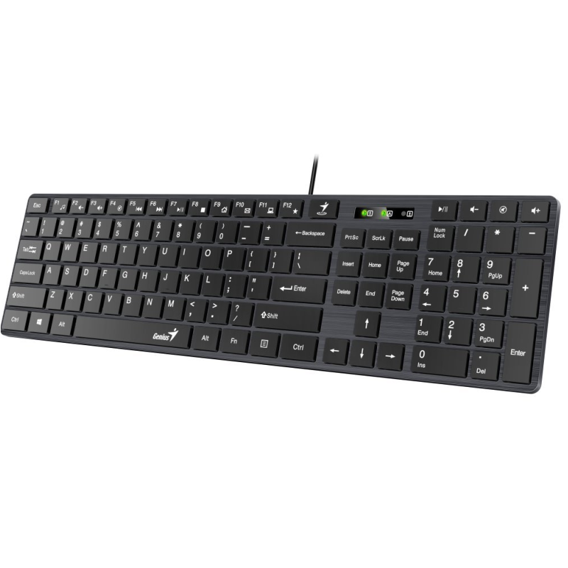 Tastatura genius slimstar 126 usb neagra  tehnologie cu fir  tip standard  format tastatura standard (104-108