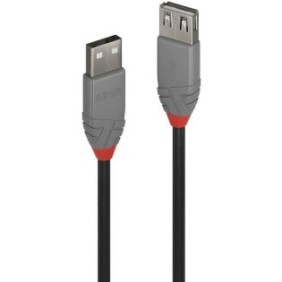 Cablu lindy 0.5m usb 2.0 type a extension anthra line