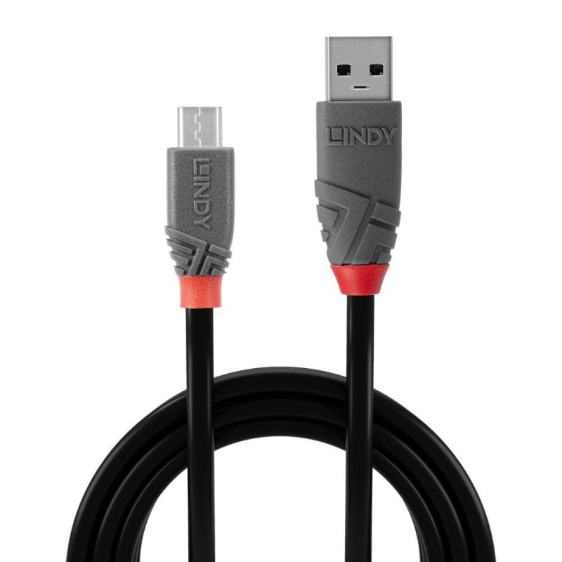 Cablu lindy 2m usb 2.0 type a to micro-b anthra line