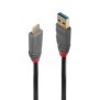 Cablu lindy 1.5m usb 3.2 type a to c cable 10gbps 5a pd anthra line