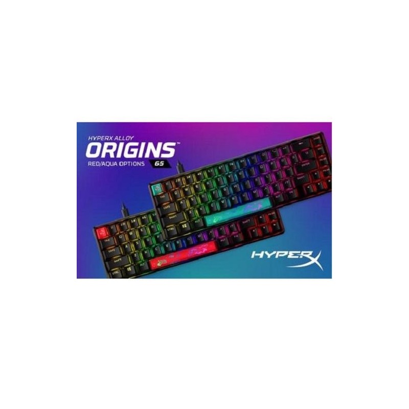 Tastatura hp hyperx alloy 65 aqua tastatura mecanica cablu usb type-c detasabil iluminare rgb anti-ghosting