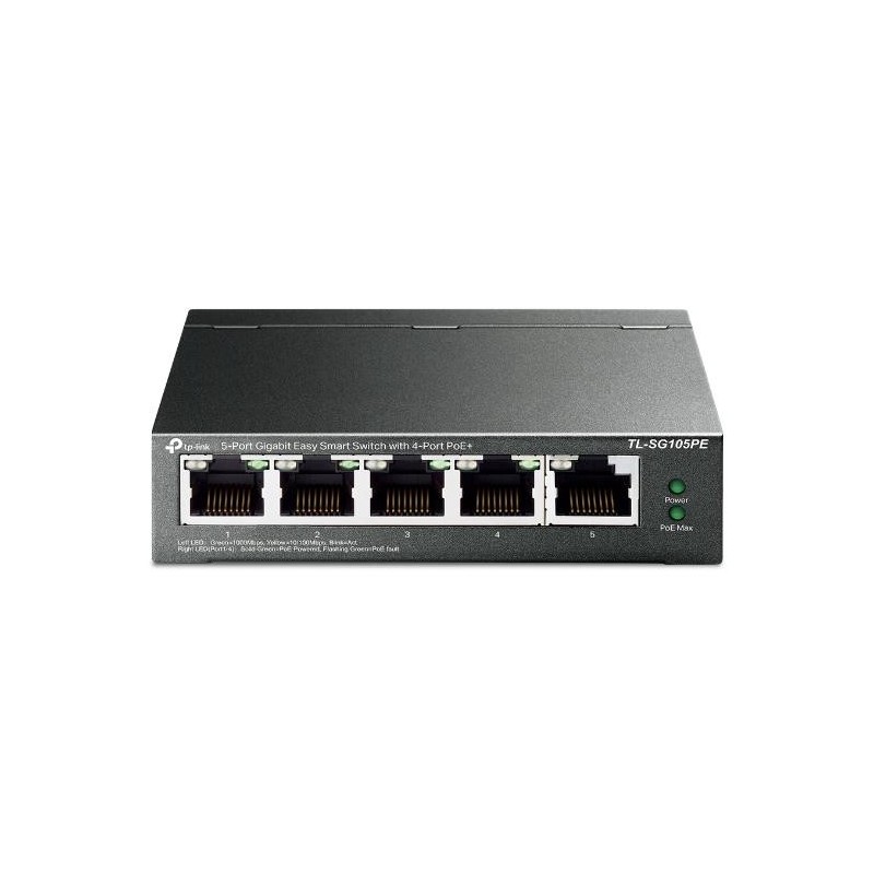 Switch tp-link tl-sg105pe 5 porturi gigabit desktop easy smart poe 10gbps capacity porturi poe: 1-4