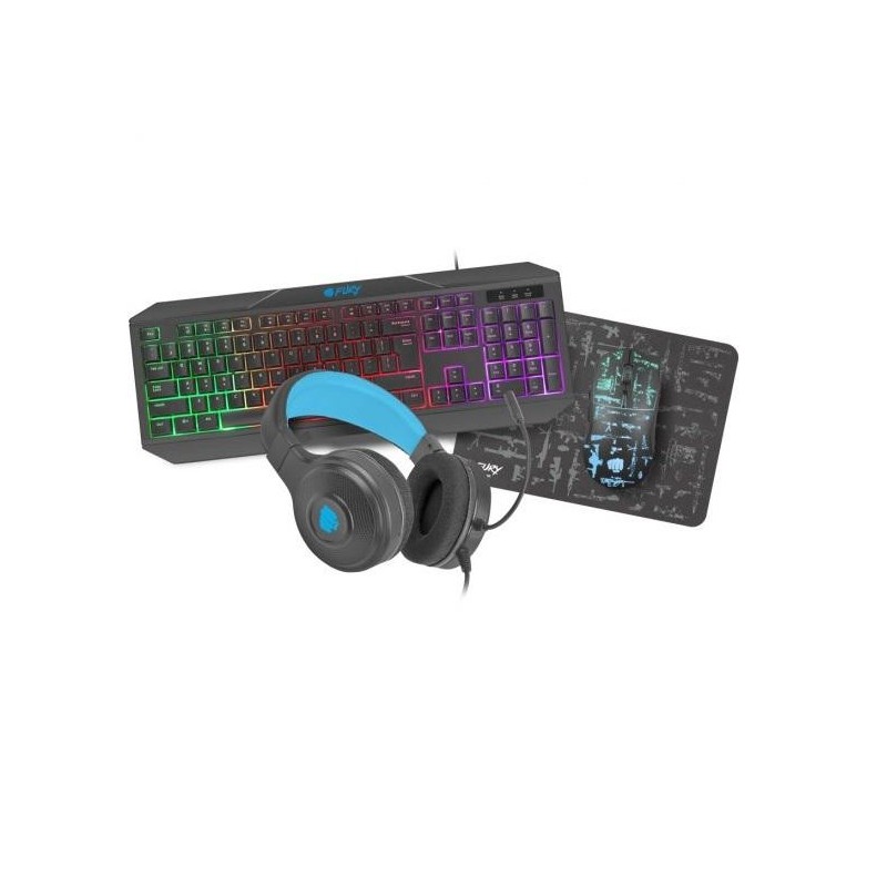 Kit gaming 4-in-1 fury thunderstreak include: mouse gaming usb 4000 dpi iluminare rgb lungime cablu