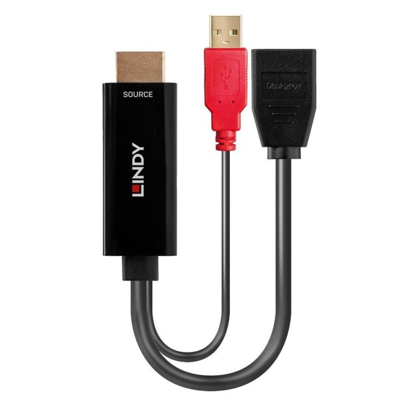 Adaptor lindy hdmi 18g to displayport  description  connects an hdmi source to a dp display