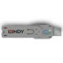 Lindy usb type a port blocker key blue  description  physically blocks access to a usb