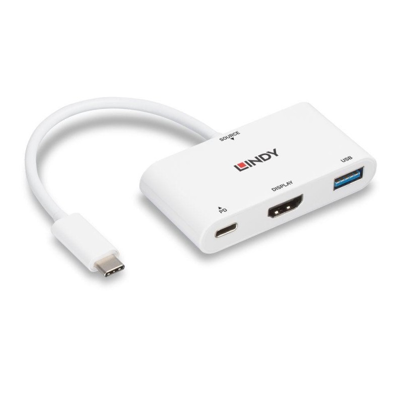 Adaptor lindy usb 3.1 type c to hdmi with usb type a port and power