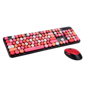 Kit tastatura + mouse serioux retro  9900rd wireless 2.4ghz us layout multimedia mouse optic 800-1600dpi