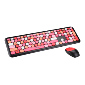 Kit tastatura + mouse serioux colourful 9920rd wireless 2.4ghz us layout multimedia mouse optic 1200dpi