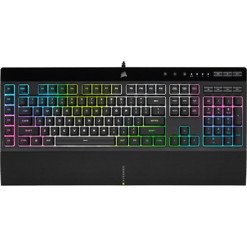 Corsair k55 rgb pro negru  12-key selective with anti-ghosting supported in icue wired connectivity usb