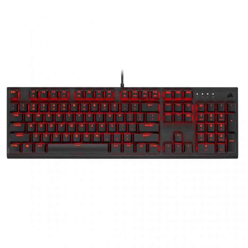 Corsair k60 pro mechanical red ked negru  full key (nkro) with 100% anti-ghosting supported in