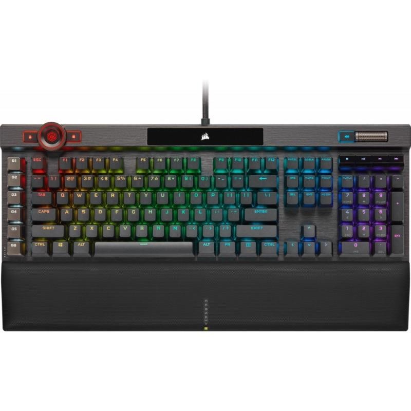 Corsair k100 rgb optical-mechanical negru  full key (nkro) with 100% anti-ghosting supported in icue profiles