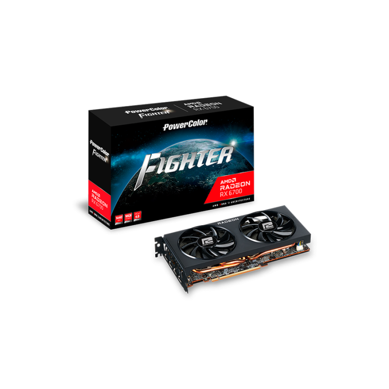 Placa video powercolor fighter amd radeon rx 6700 10gb gddr6  specification graphics engine axrx 6700