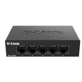 D-link switch dgs-105gl 5 porturi gigabit capacity 10gbps desktop faramanagement metal negru fara ventilator d-link