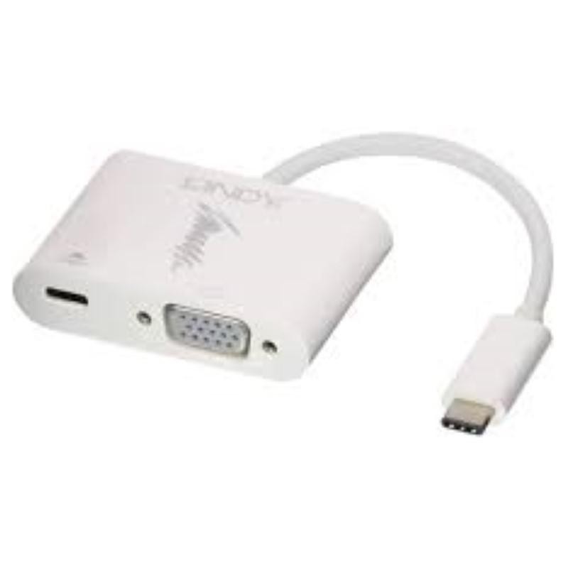 Adaptor video lindy usb type c la vga cu power delivery 60w max resolution 1920x1080@60hz