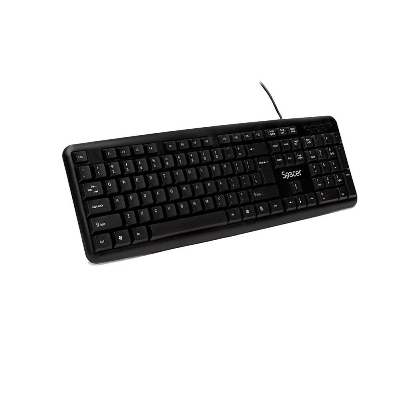 Tastatura spacer spkb-520 cu fir usb 104 taste anti-spill negru