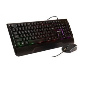 Kit gaming tastatura si mouse spacer spgk-invictus cu fir usb tastatura rgb rainbow + mouse
