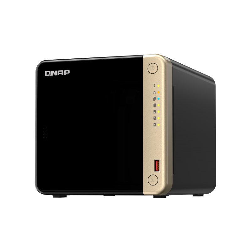 Nas qnap 464 4-bay cpu intel® celeron® n5105/n5095 4-core/4-thread processor ram 4gb (1x 4gb) ddr4